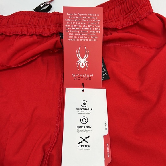 SPYDER MEN'S ACTIVE WEAR, SWIMSUIT OR WORKOUT SHORTS RED RXTRA LARGE, 2 POCKETS - Picture 14 of 14